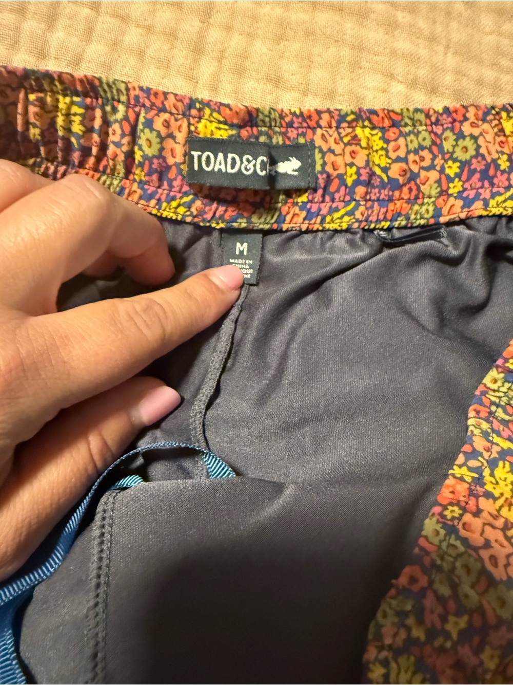 Toad&Co Floral Elastic Waist Skort Set in Yellow and Purple Accents - Picture 5 of 9